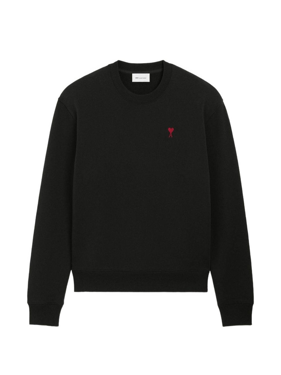 Ami Paris Embroidered Logo Sweatshirt — Black