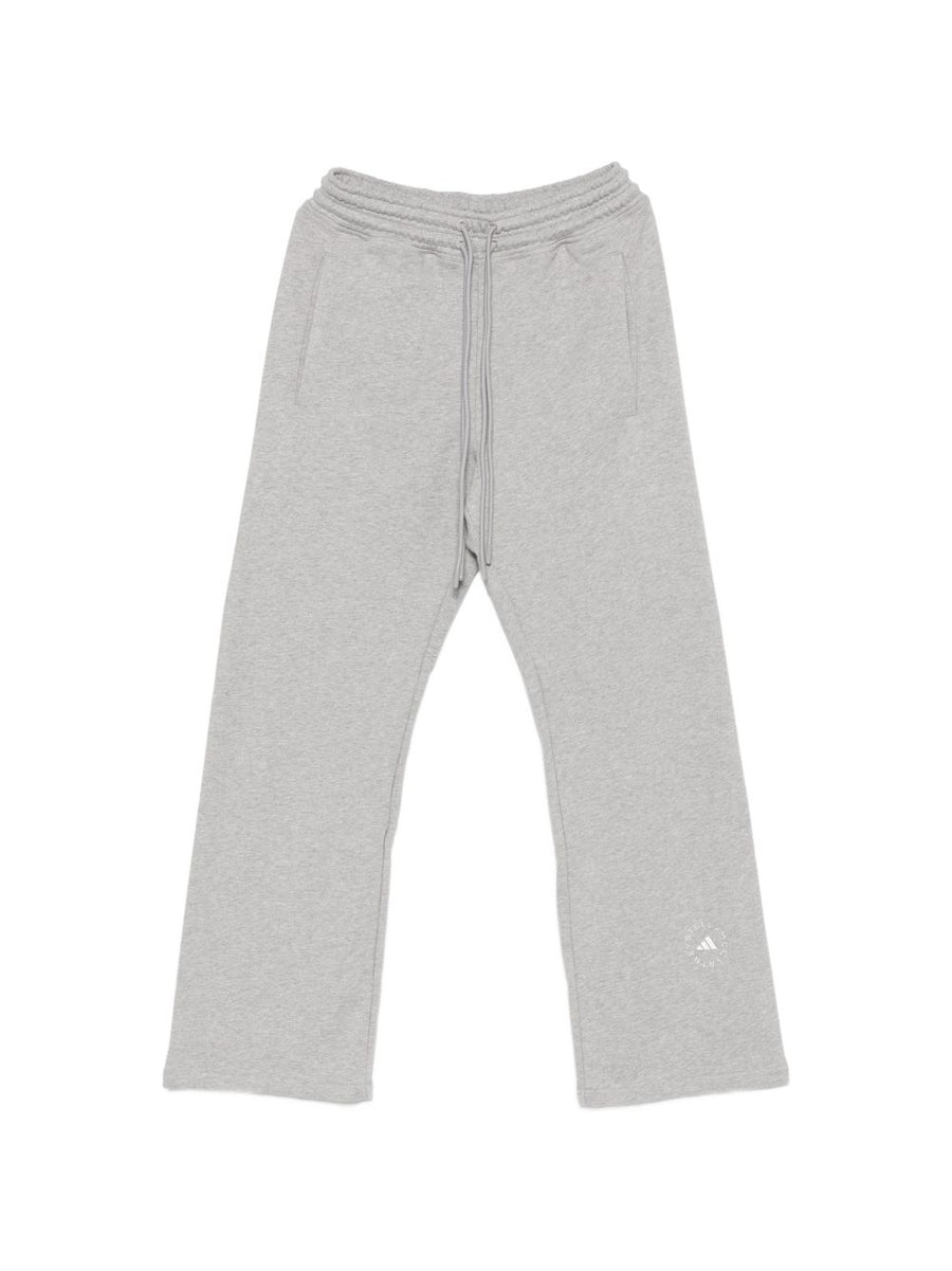 Adidas By Stella McCartney Wide-Leg Organic Cotton Trousers — Grey