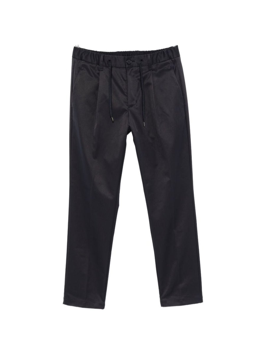 HERNO Satin Drawstring Trousers — Navy