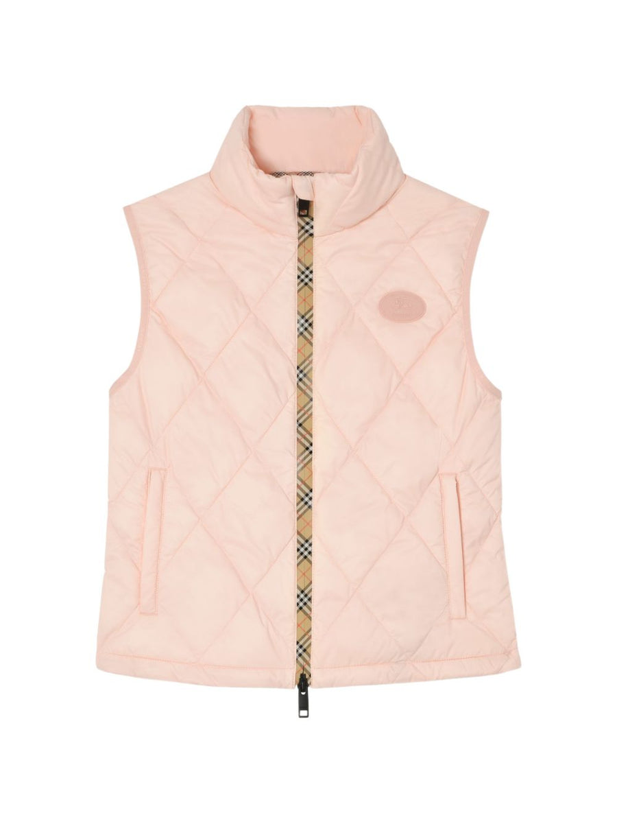 Burberry Quilted Down Vest — pink