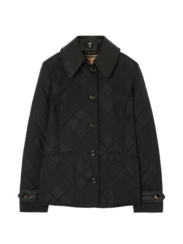 مبطنة Burberry نايلون جاكيت — أسود