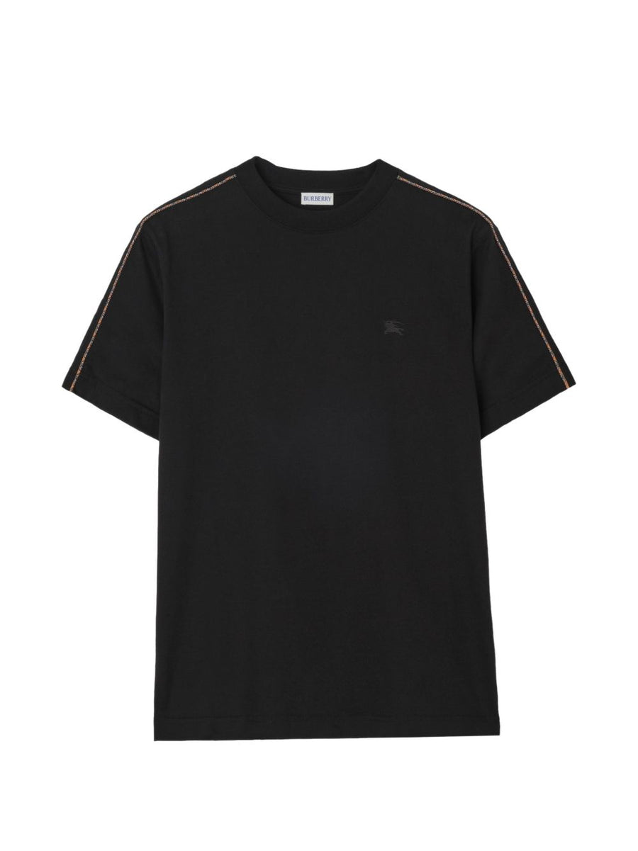 Burberry Logo-Embroidered Cotton T-shirt — Black