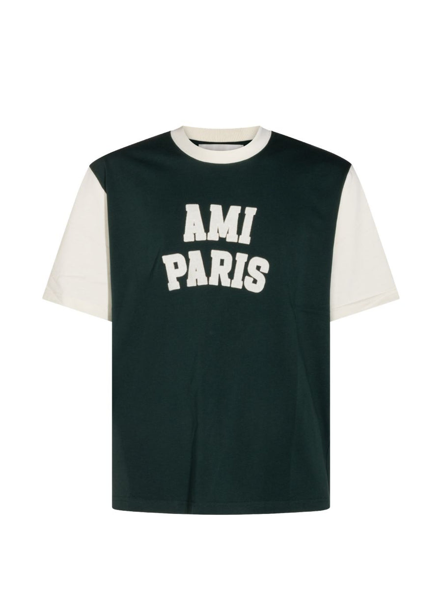 Ami Paris Logo-Print T-Shirt — Dark Green