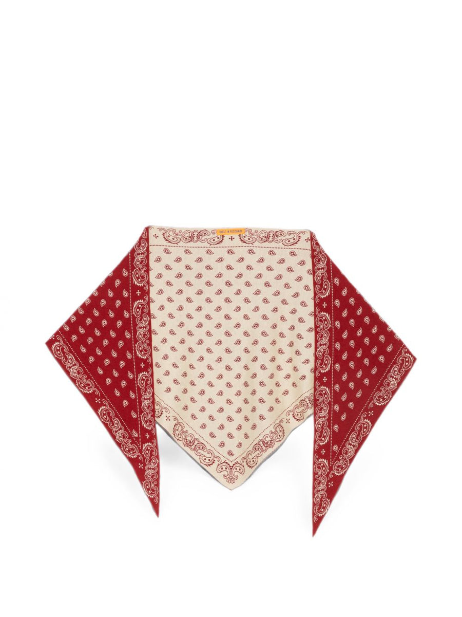 GUEST IN RESIDENCE Paisley Print Foulard Scarf — Red