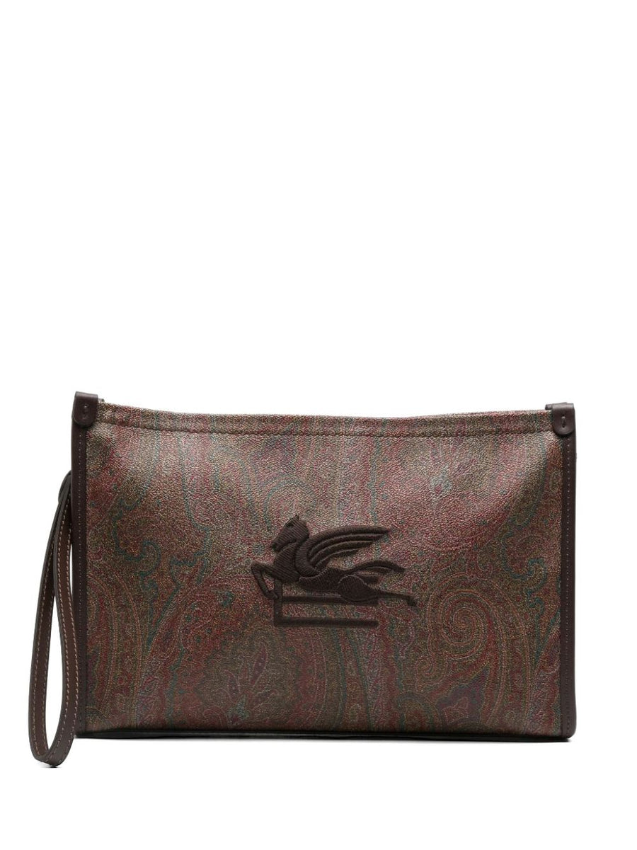Etro Paisley Jacquard Wallet — Brown