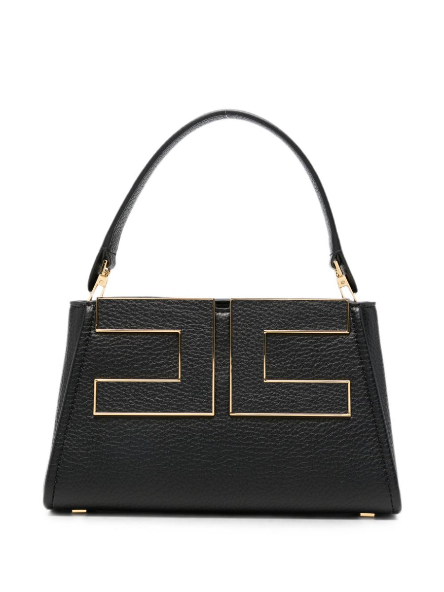 Elisabetta Franchi Logo-Plaque Top Handle Bag — Black