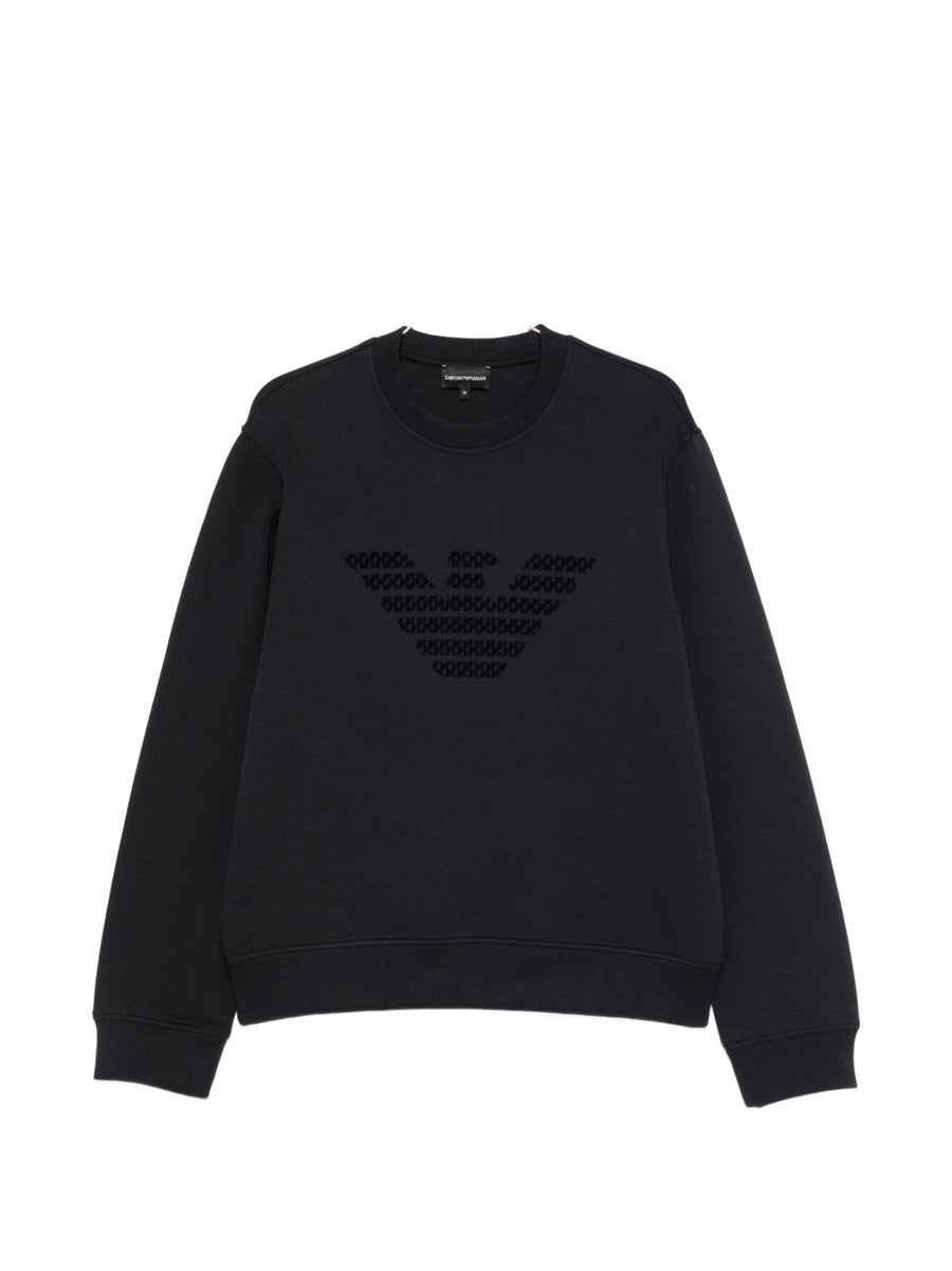 Emporio Armani Flocked Logo Sweatshirt — Black