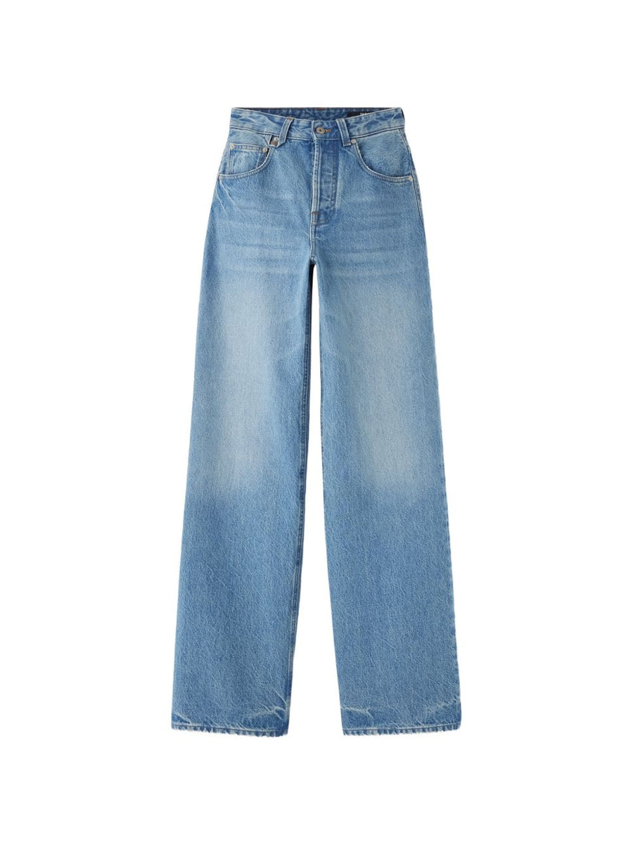 JACQUEMUS Wide-Leg Washed Denim Jeans — Blue