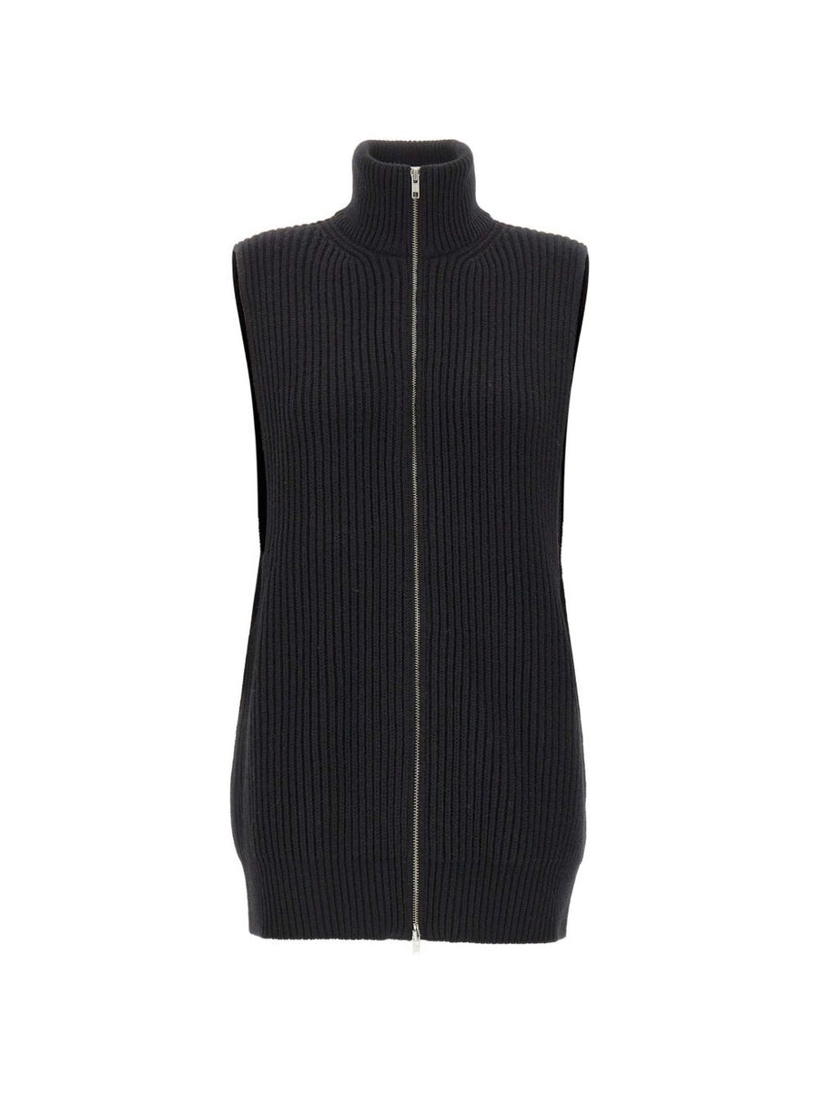 MM6 Maison Margiela Ribbed Wool Vest — Black