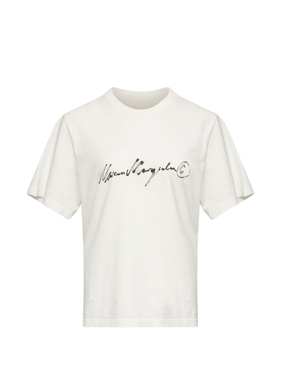 MM6 Maison Margiela Logo-Printed Cotton T-Shirt — White