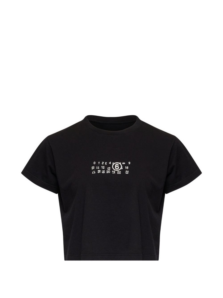 MM6 Maison Margiela Logo-Print Cotton T-shirt — Black