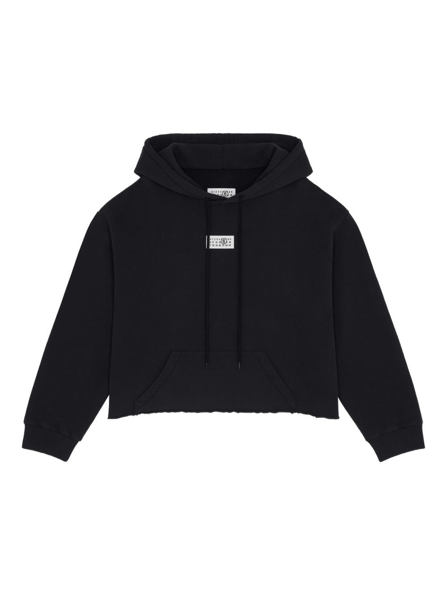 MM6 Maison Margiela Logo Cotton Hoodie — Black