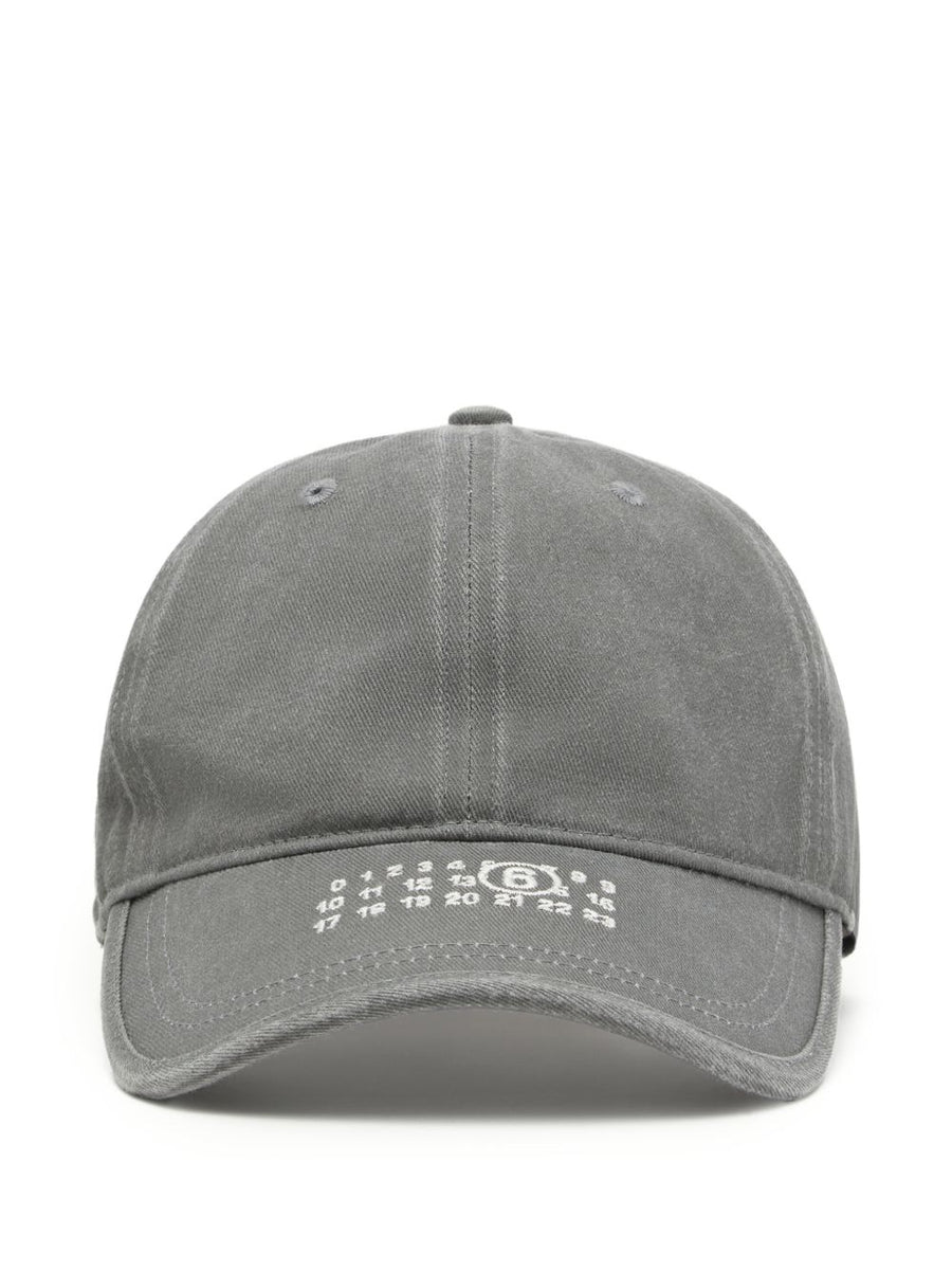 MM6 Maison Margiela Washed Cotton Baseball Cap — Grey