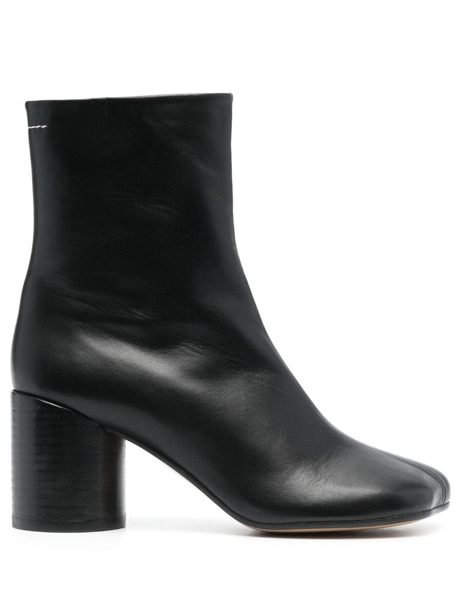 MM6 Maison Margiela Leather Ankle Boot — Black