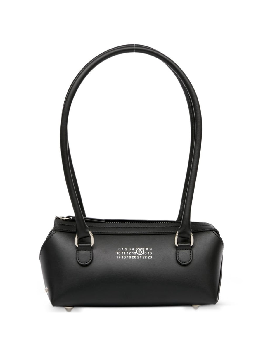 MM6 Maison Margiela Numeric Artwork Leather Shoulder Bag — Black