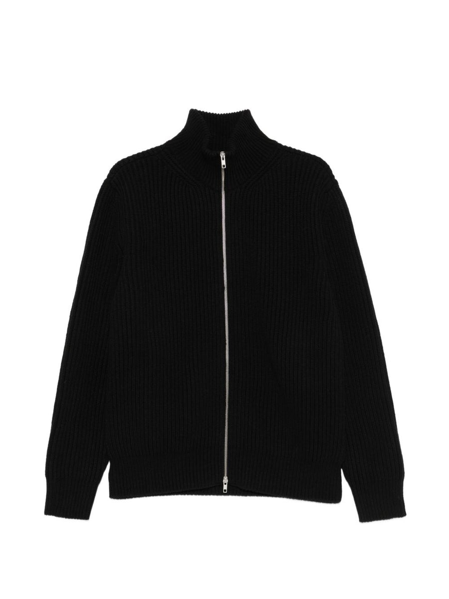MM6 Maison Margiela Ribbed Wool Cardigan — Black