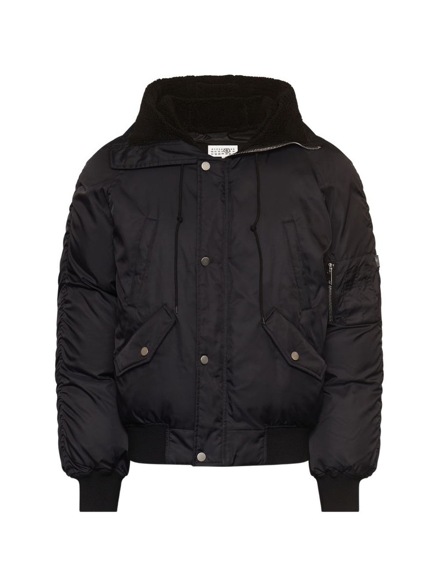 MM6 Maison Margiela Nylon Puffer Down Jacket — Black