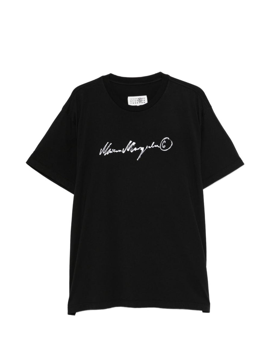 MM6 Maison Margiela Logo-Print T-shirt — Black