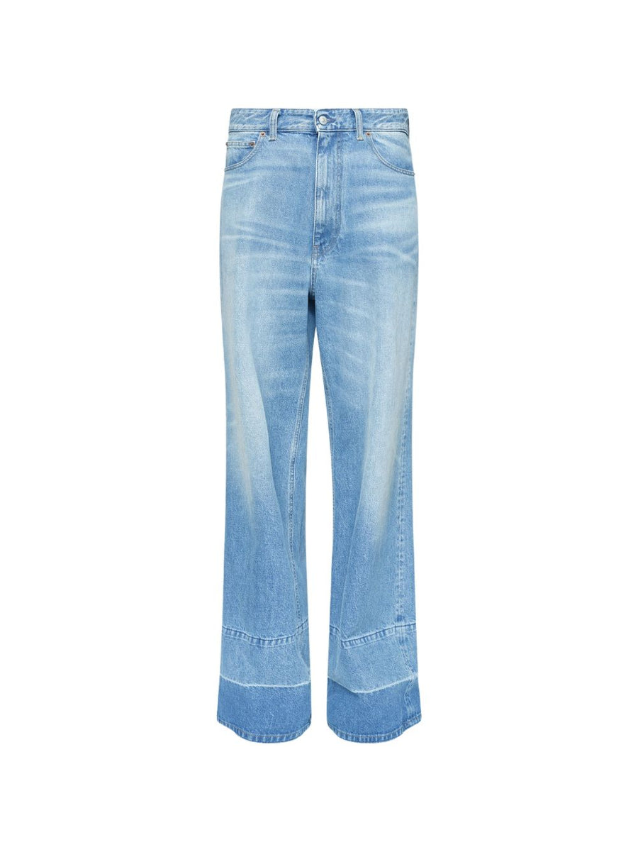 MM6 Maison Margiela Faded Cotton Denim Jeans — Light Blue