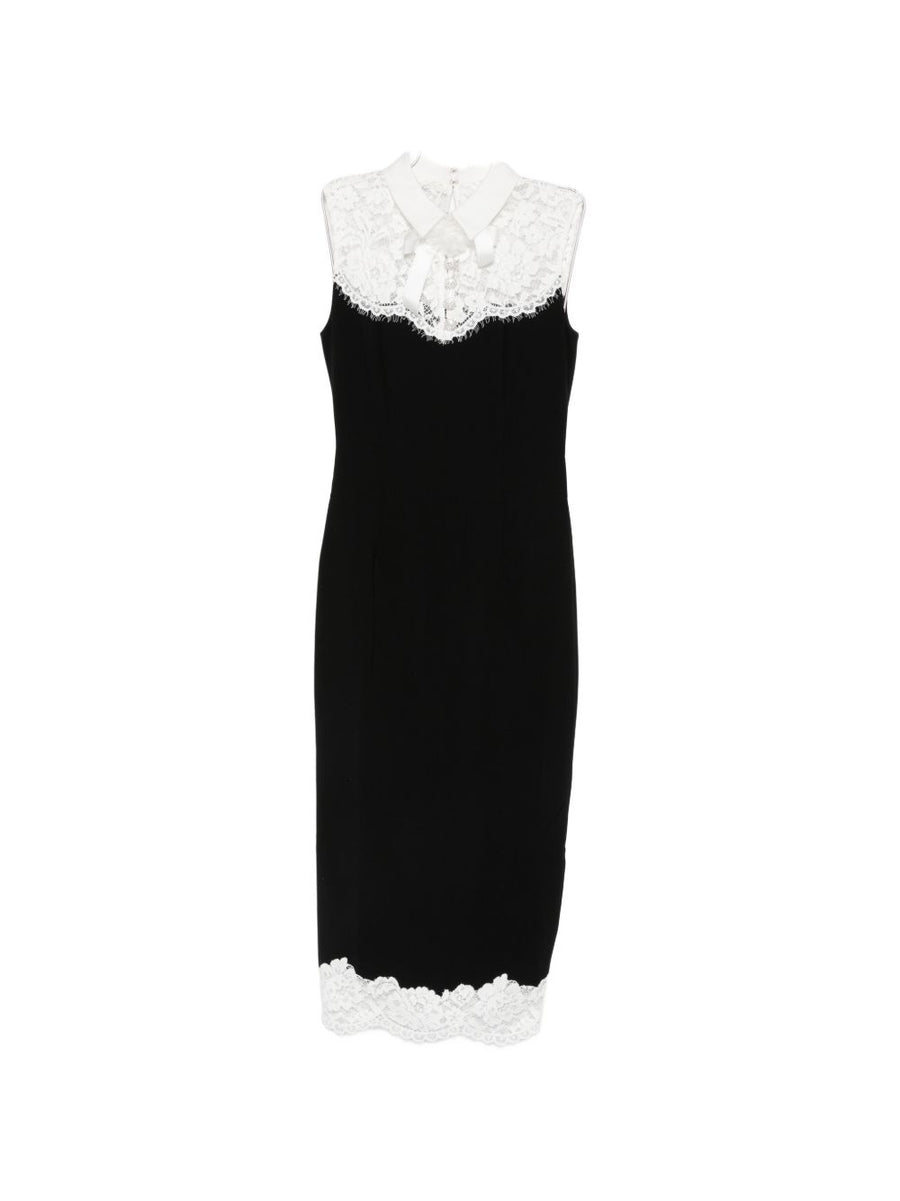 Self-Portrait Lace-Trimmed Dress — Black
