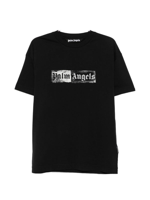 Palm Angels شعار-طبعة قطن تي شيرت — أسود