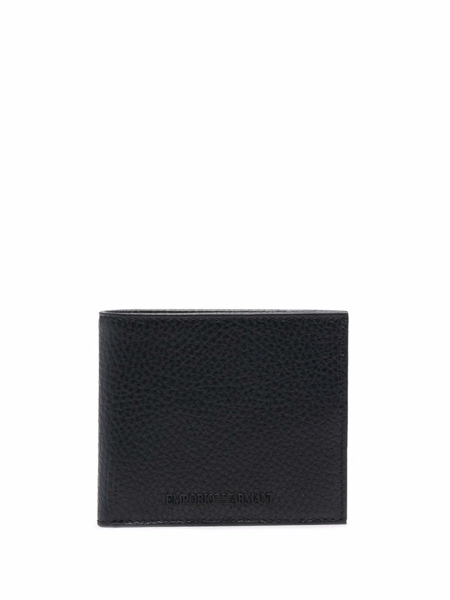 Emporio Armani Embossed Logo Leather Wallet — Black
