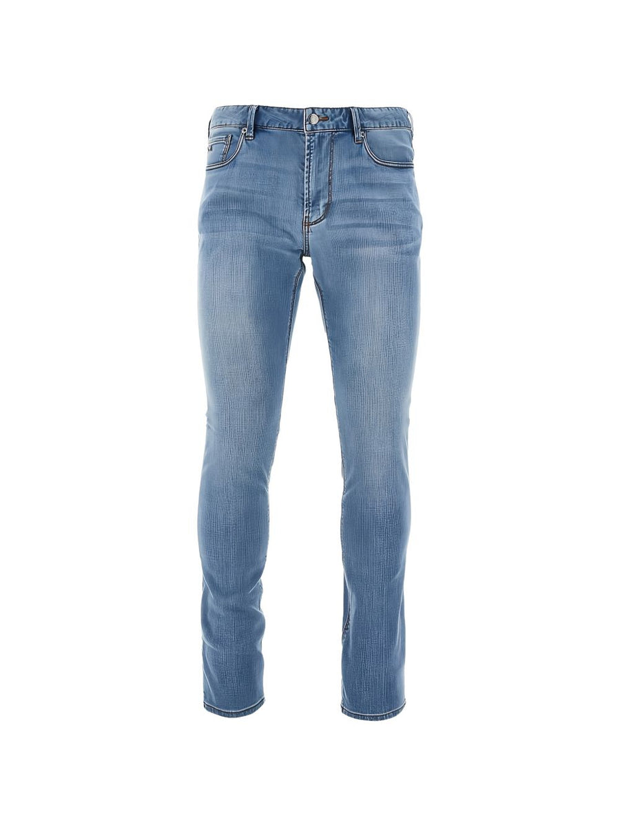 Emporio Armani Light-Wash Slim Jeans — Light Blue