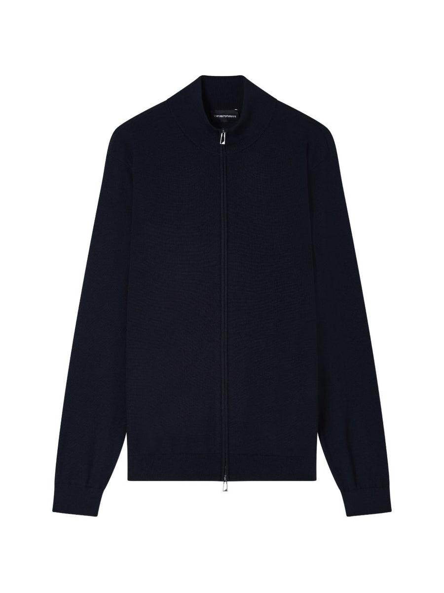 Emporio Armani Wool Knit Cardigan — Navy