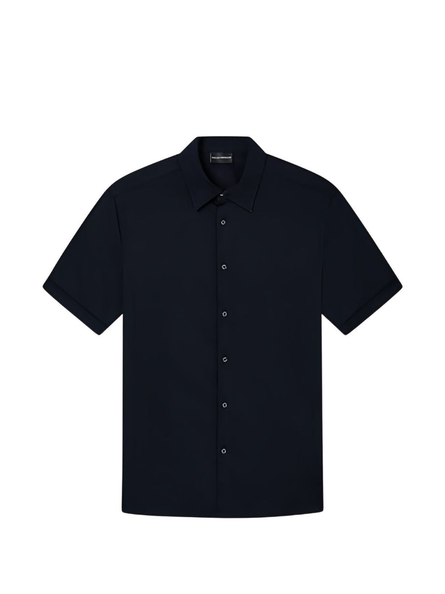 Emporio Armani Cotton Short-Sleeve Shirt — Black