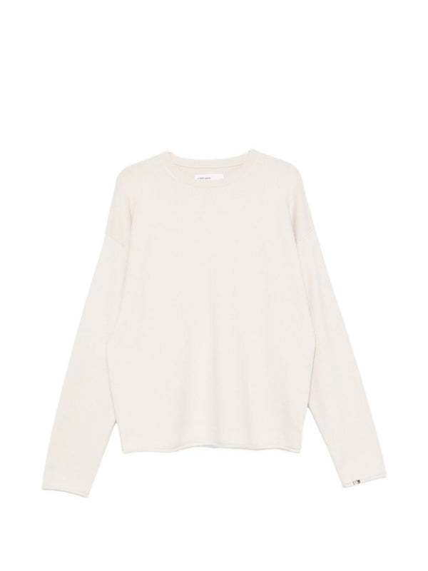 تي شيرت بياقة مستديرة كنزة من extreme cashmere كشمير — أوف وايت