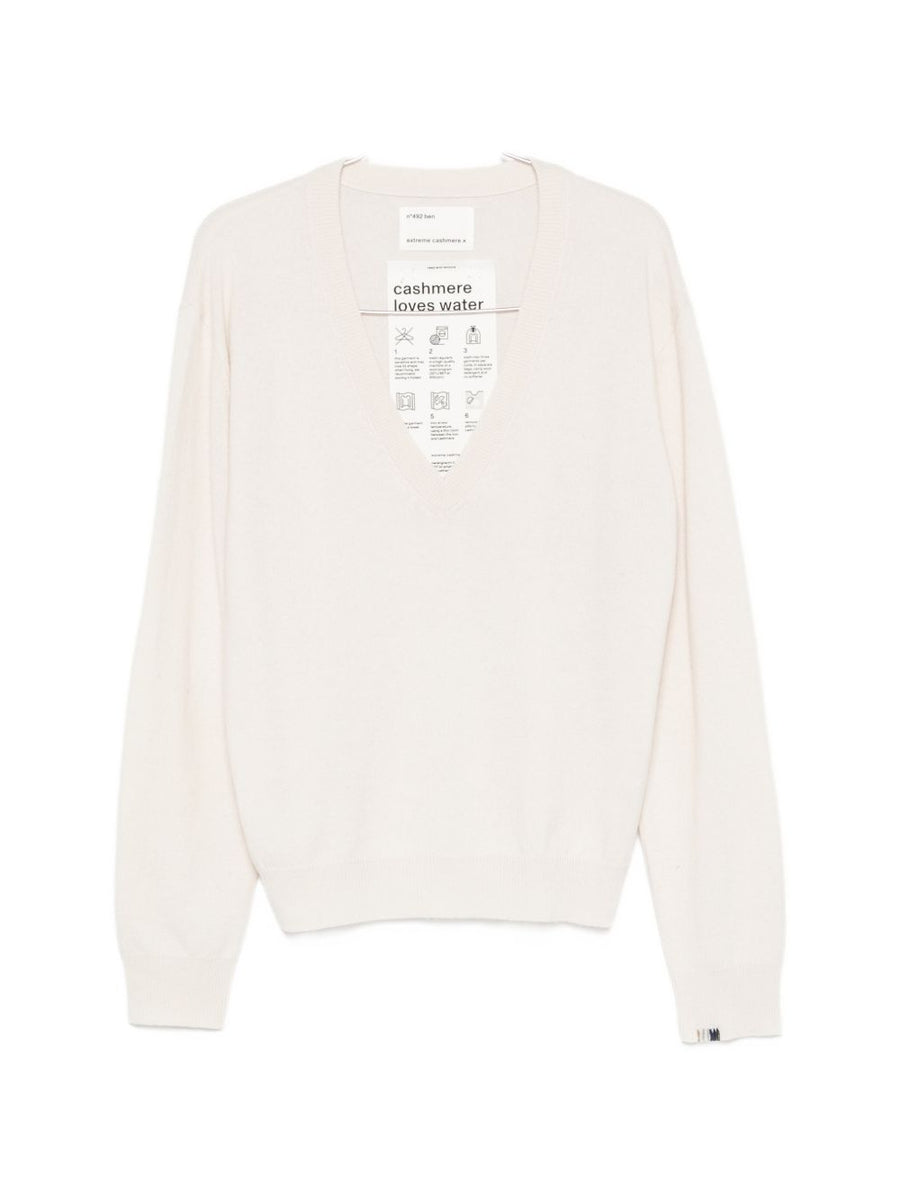 extreme cashmere Cashmere V-Neck Sweater — Off-white