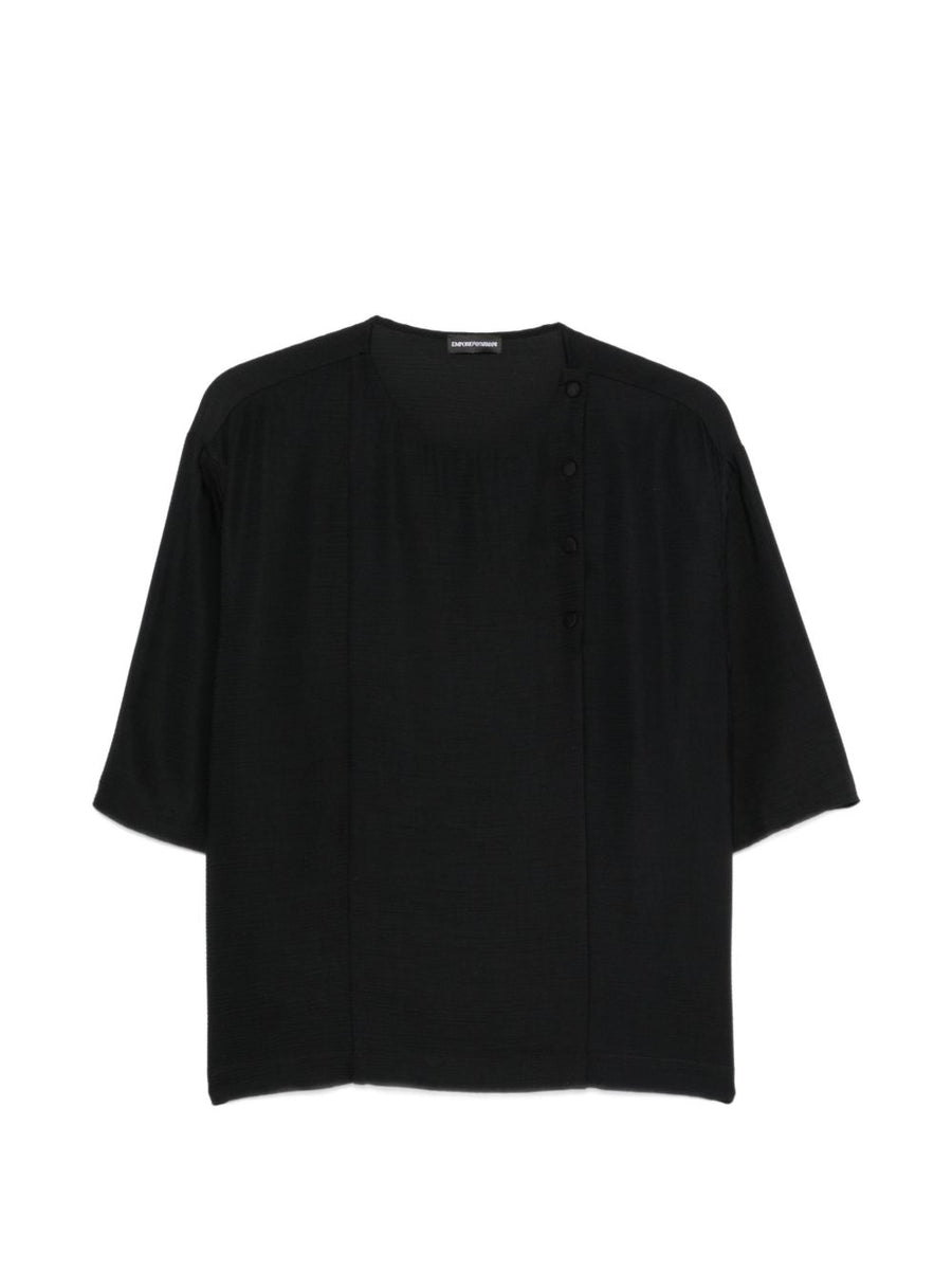 Emporio Armani Wool Blend Blouse — Black