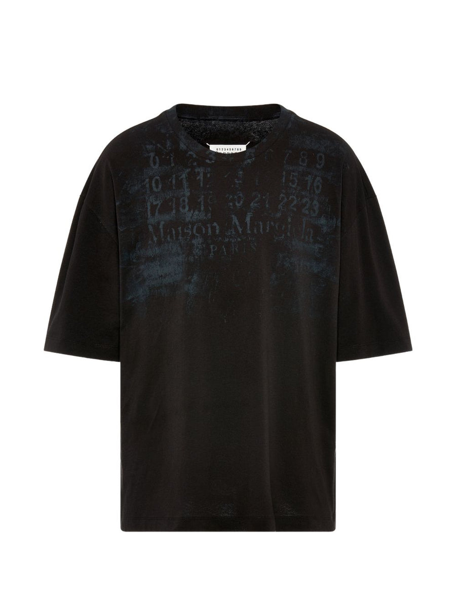 Maison Margiela Embroidered Logo Cotton T-shirt — Black