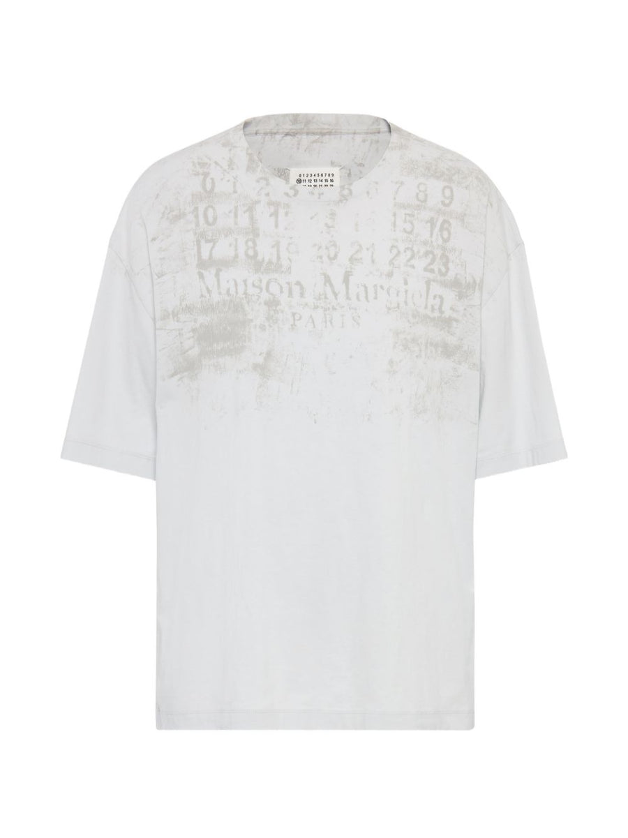 Maison Margiela Logo-Printed Cotton T-Shirt — White