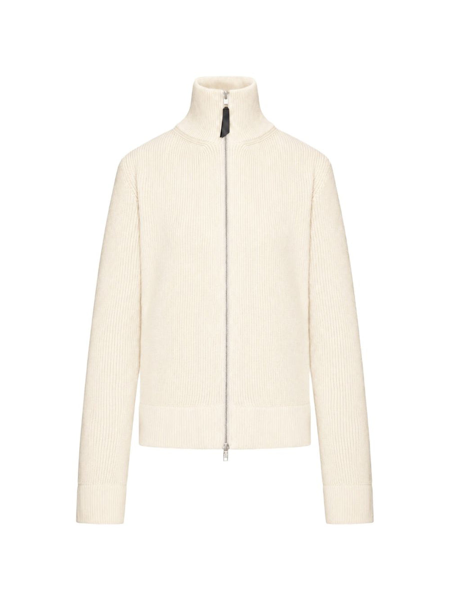 Maison Margiela Ribbed Wool Cardigan — Cream