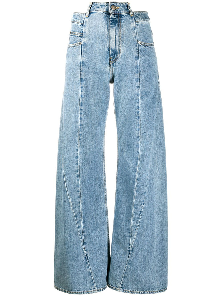 Maison Margiela Wide-Leg Denim Jeans — light blue