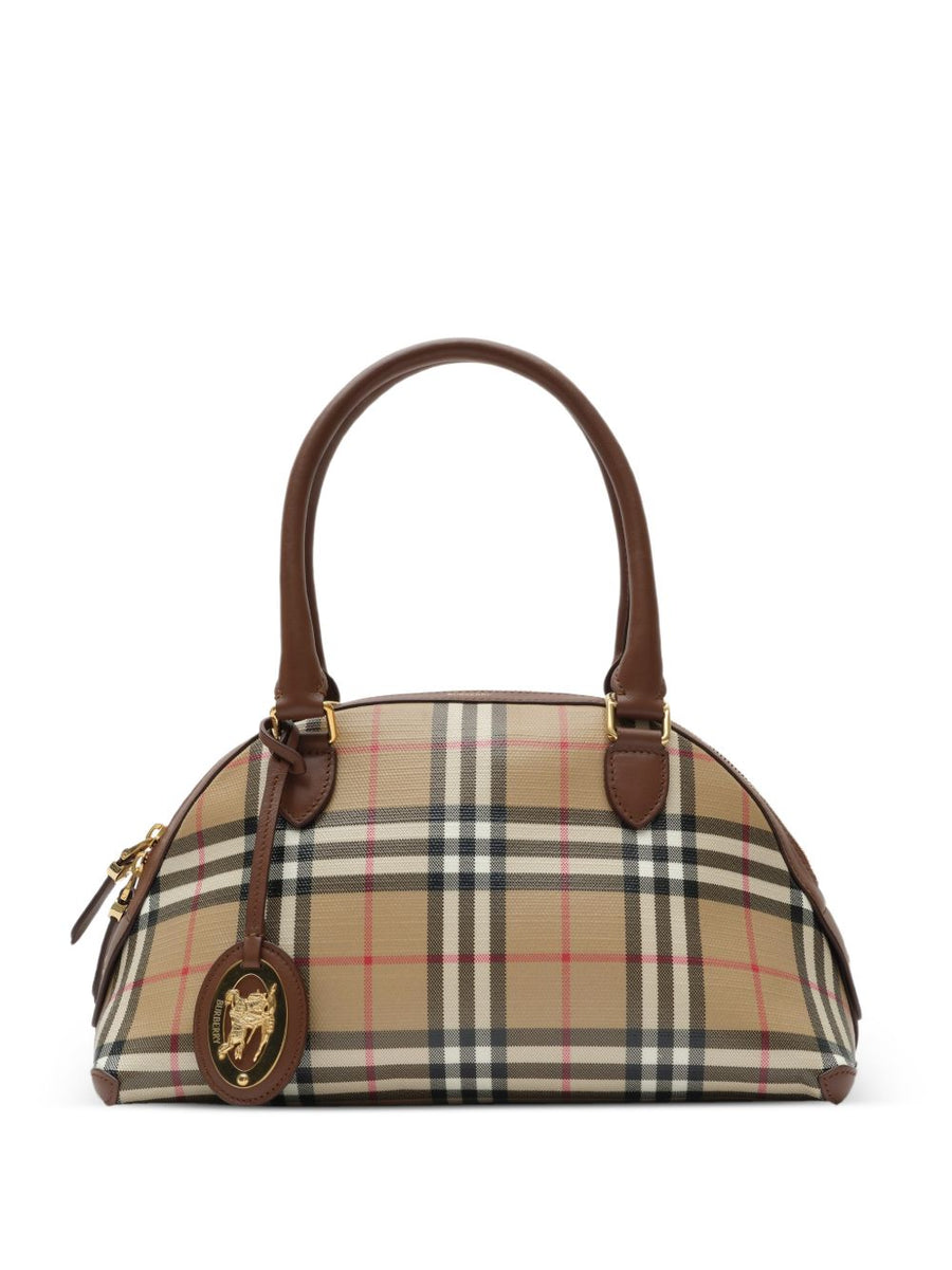 حقيبة من Burberry Nova Check كانفا كتف — بيج