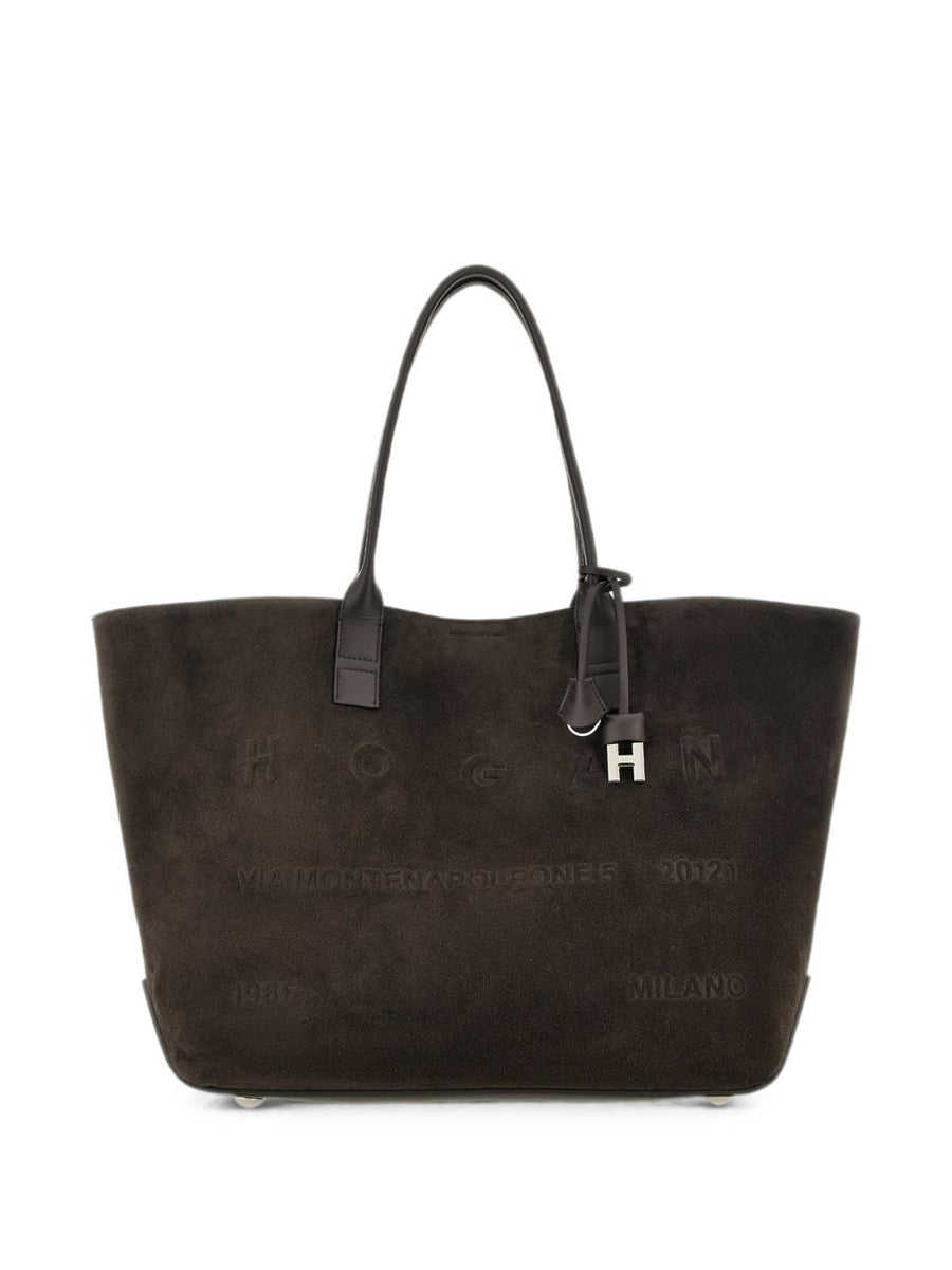 Hogan Suede Tote Bag — Brown