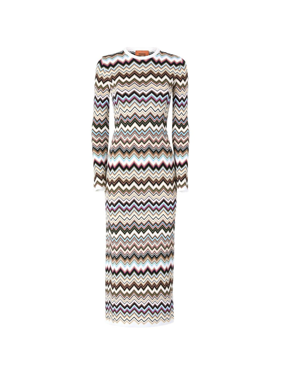 Missoni Zigzag Knit Dress — Cream