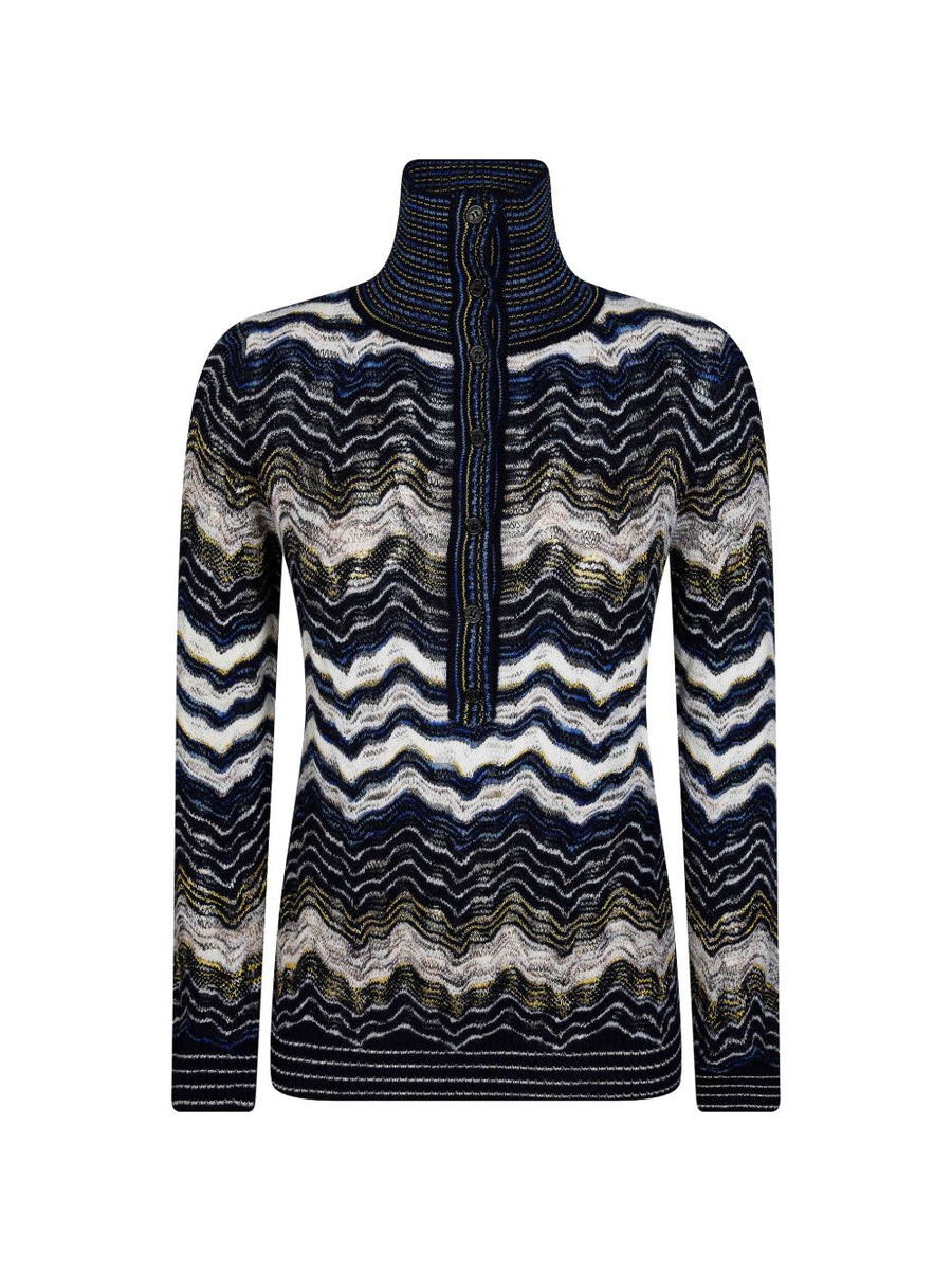 Missoni Zig-Zag Knit Sweater — Navy