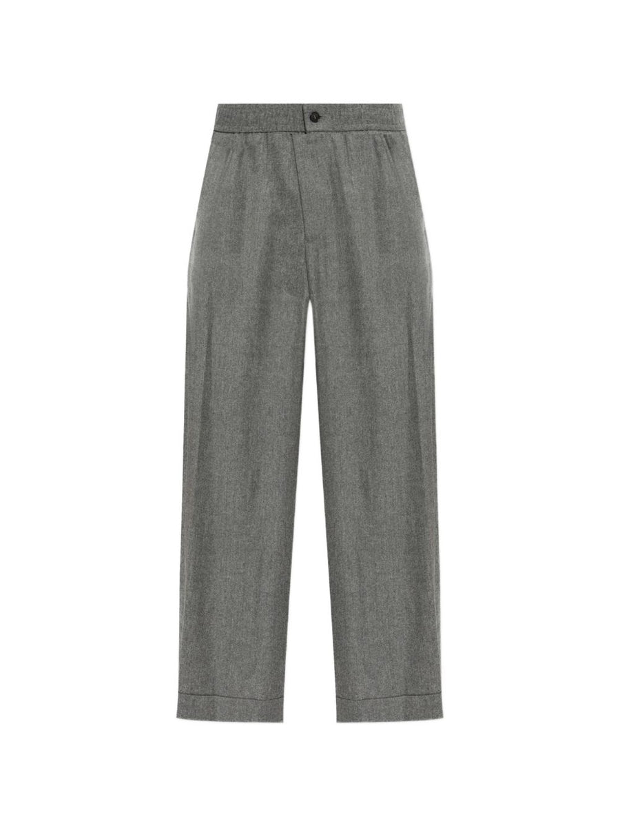 Giorgio Armani Wool Pleated Trousers — Grey