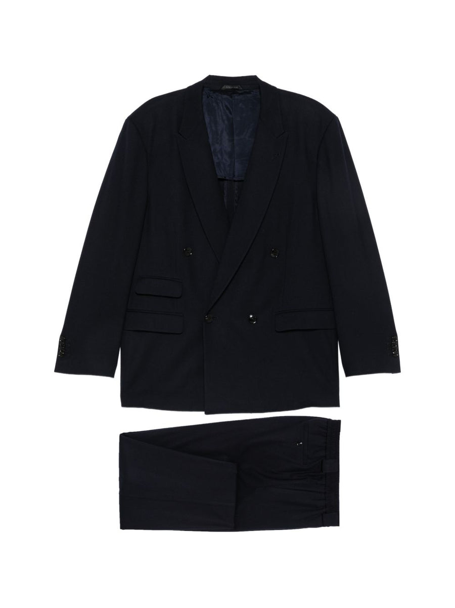 Giorgio Armani Wool Double-Breasted Suit — Navy