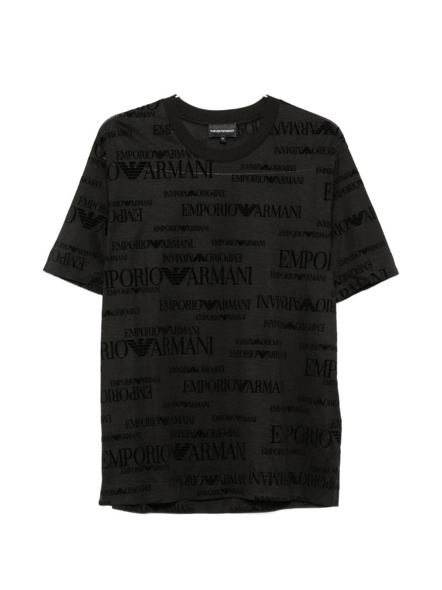 Emporio Armani Logo-Print T-Shirt — Black