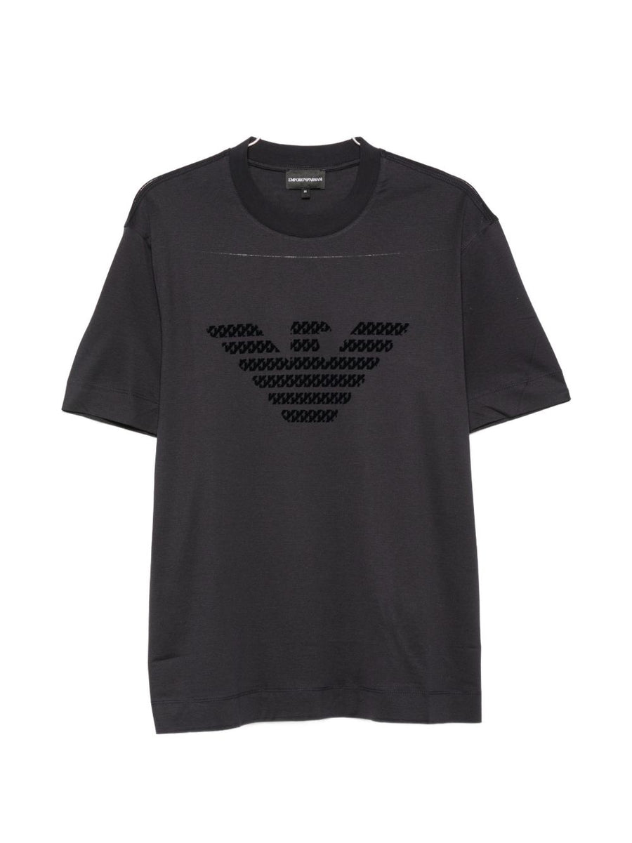 Emporio Armani Logo-Embroidered T-Shirt — Navy