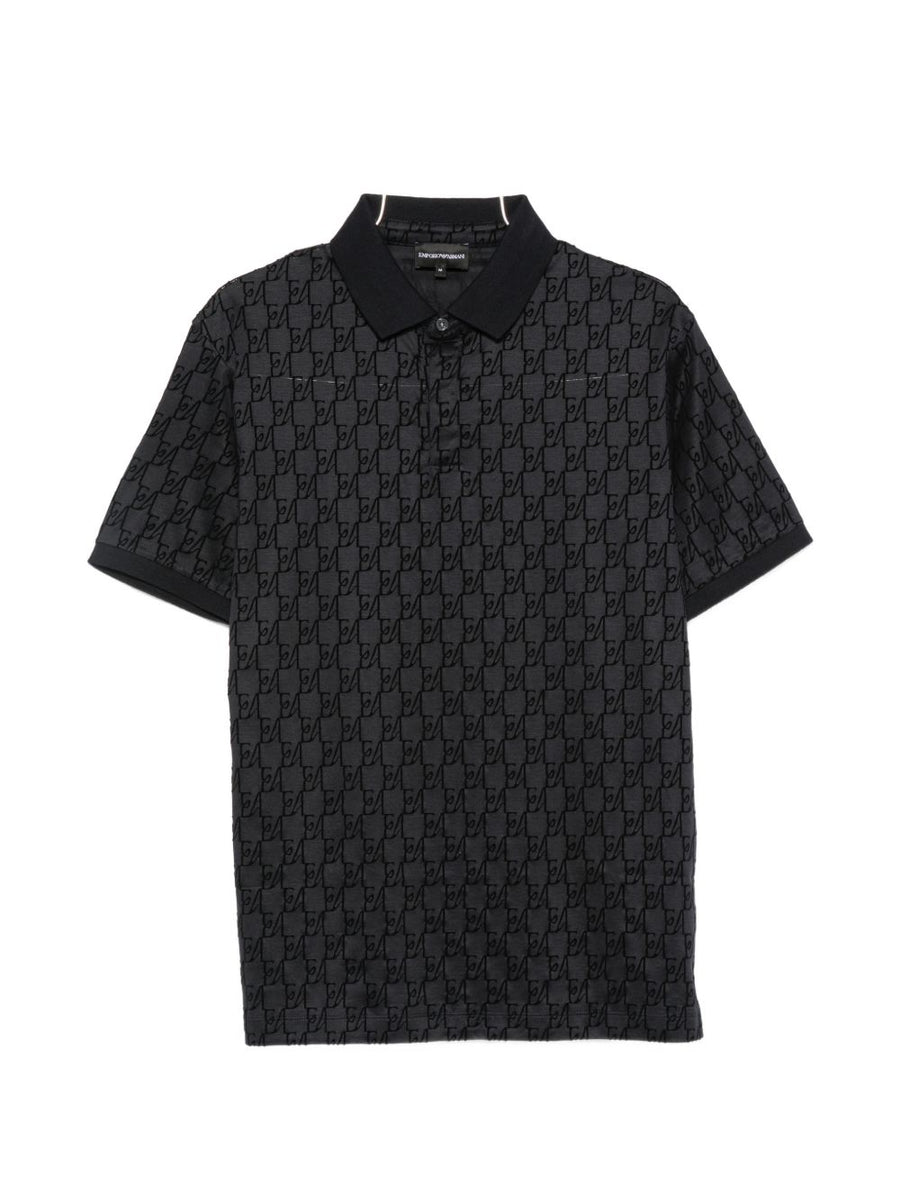 Emporio Armani Logo Monogram Polo — Navy