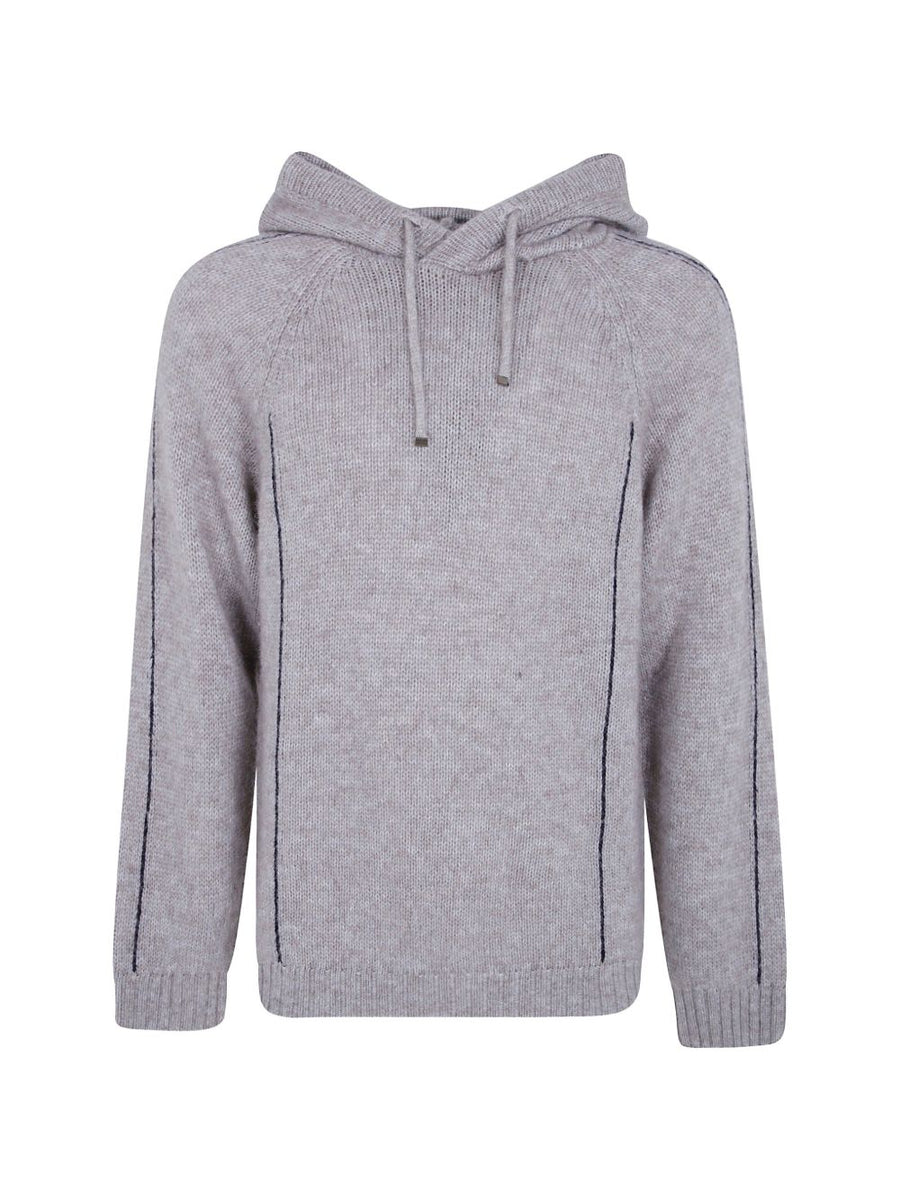Giorgio Armani Alpaca Knit Hoodie — Beige