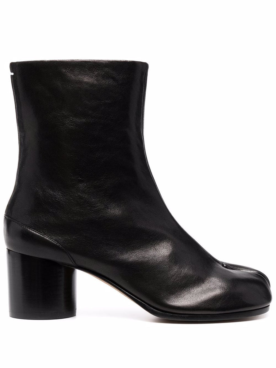 Maison Margiela Leather Block Heel Boot — Black