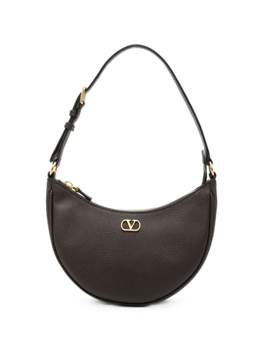 Valentino Garavani VLogo Signature Leather Shoulder Bag — black