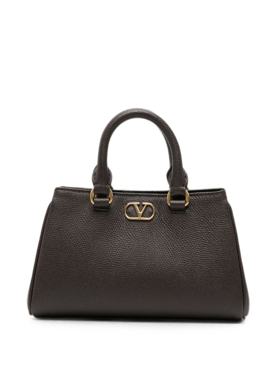 Valentino Garavani VLogo Top Handle Bag — Brown