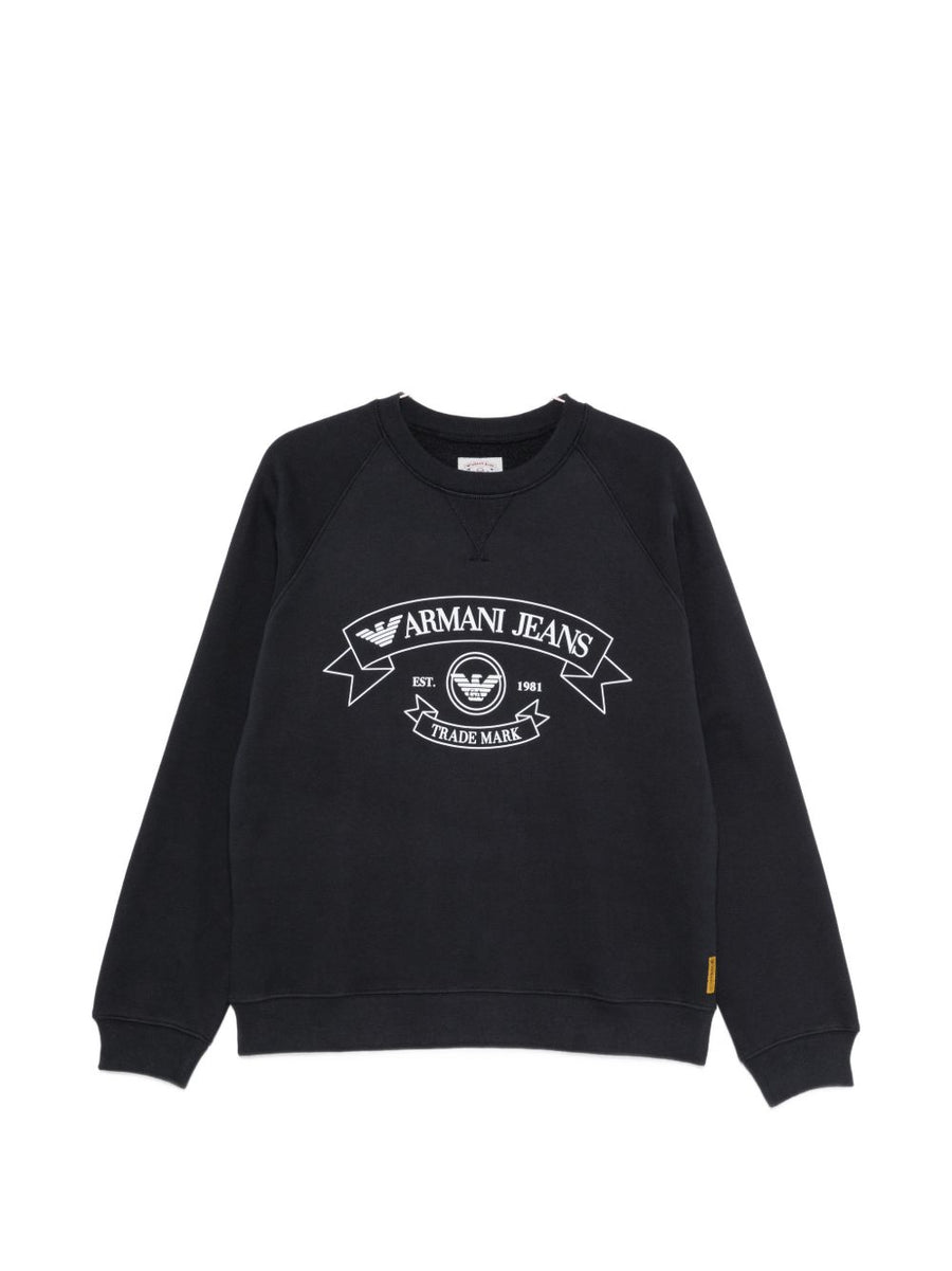 Emporio Armani Logo-Print Sweatshirt — Black